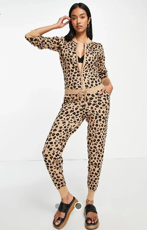 Never Fully Dressed Leopard Print knitted tracksuit - XL (14)