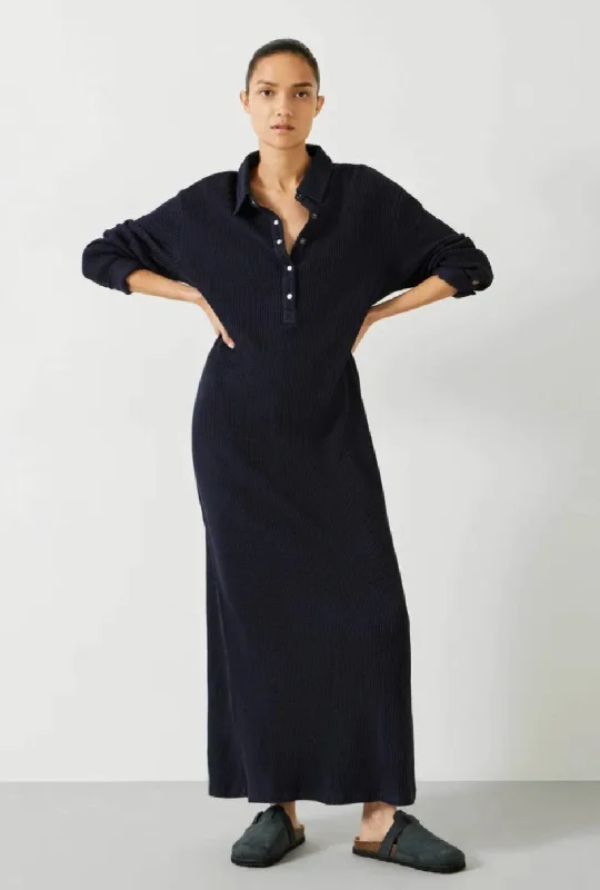 Hush Maise Navy jersey waffle dress, rrp £88 New With Tags - Size 10
