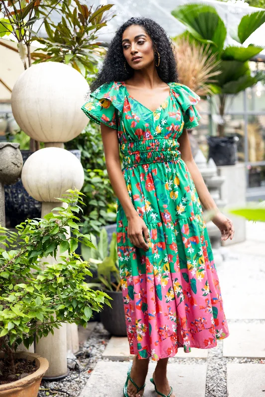 Emily Lovelock Valentina Organic Cotton Jelly Bean Green Dress