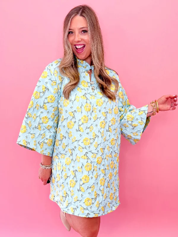 [Brianna Cannon] Golden Cali Flowers Dress