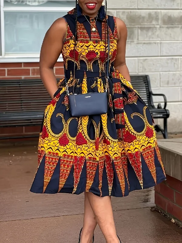 Elegant Mixed Print Color Clash Dress – Casual Street Style Resort Wear for Everyday Chic