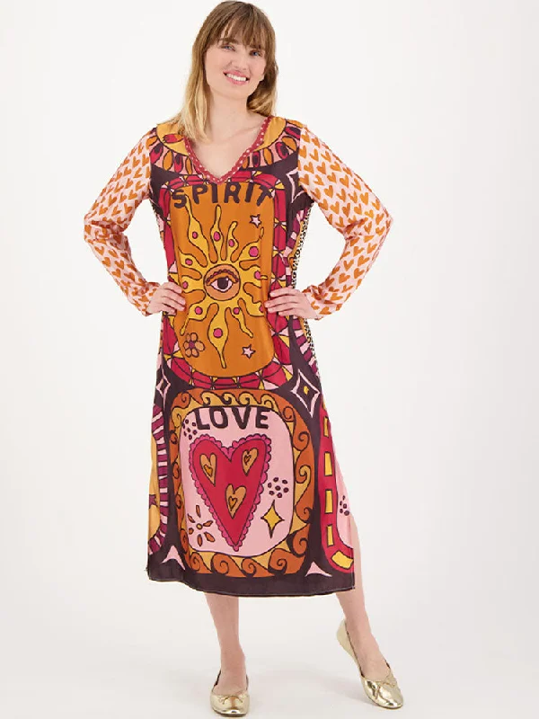 Me369 Violet V-Neck T-Dress Sunset