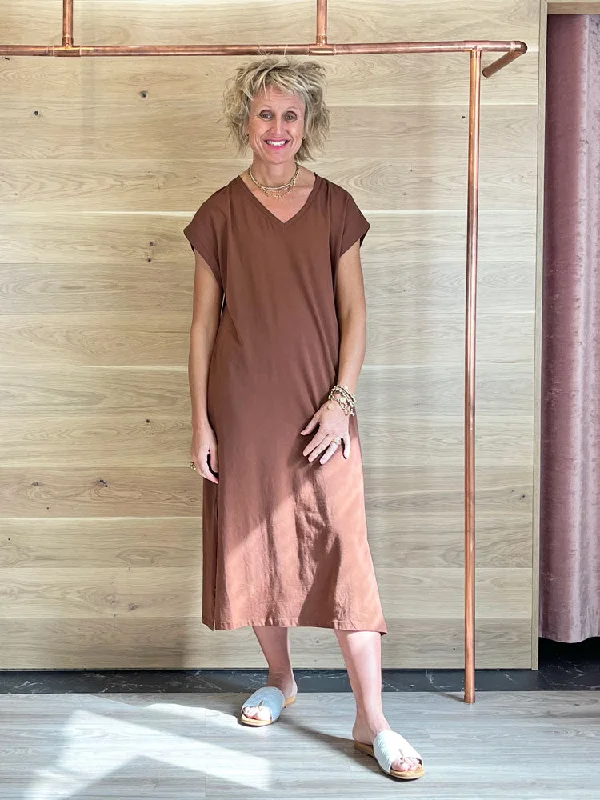 B Young ByPandinna V Long Dress Brown