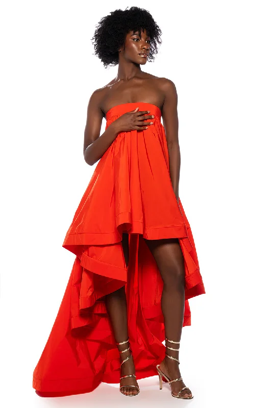 CLARA STRAPLESS HIGH LOW DRESS