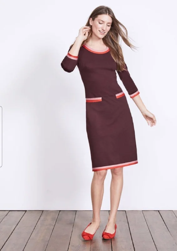 Boden Gloria burgundy Ponte dress - size 10