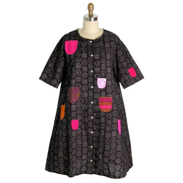 Vintage Marimekko Iconic Kihlatasku Iloinen Takki Dress Sz 40/12 1970s