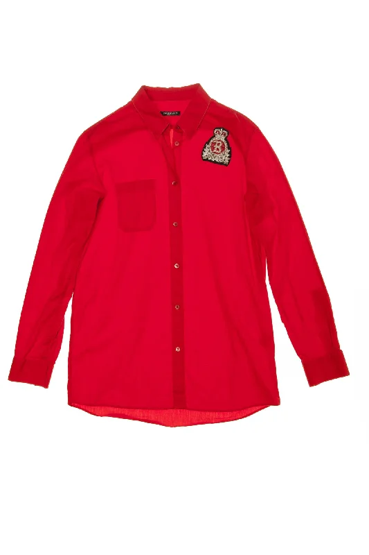 Balmain - Red Button Down Blouse "B" - FR 40