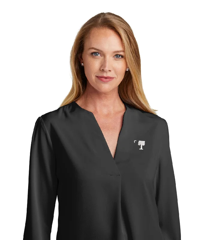 The Citadel Big Red Brooks Brothers® Women’s Open-Neck Satin Blouse