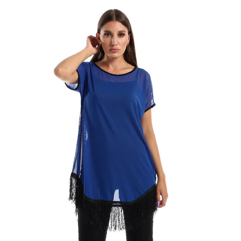 Chiffon Blouse With Short Sleeves - Kady