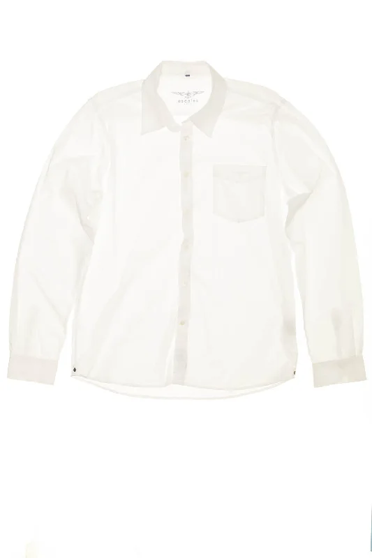 Escales - White Long Sleeve Button Up Blouse - L