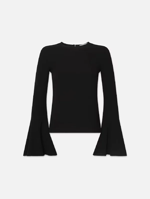 Flutter Sleeve Blouse - Black