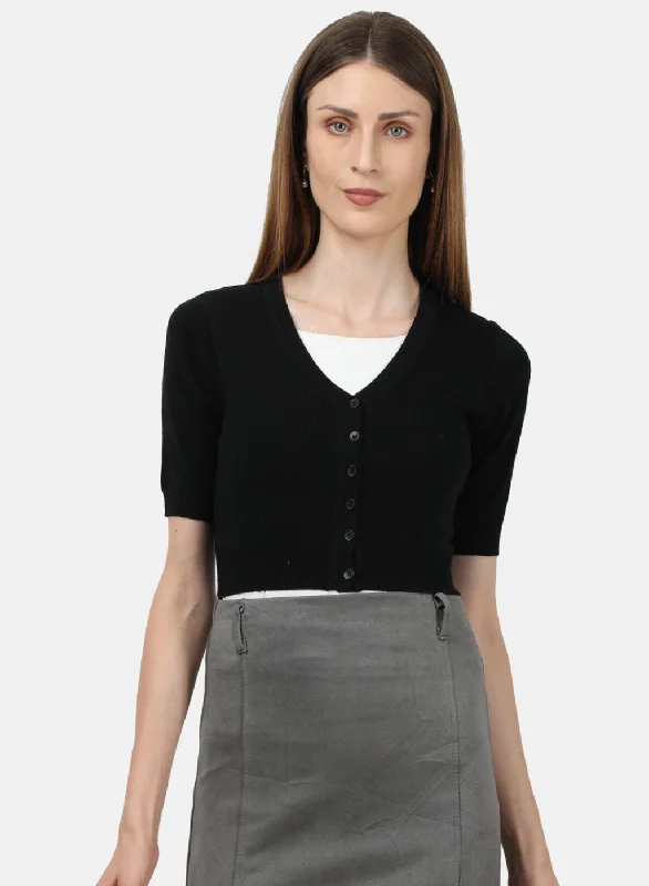 Women Black Solid Blouse