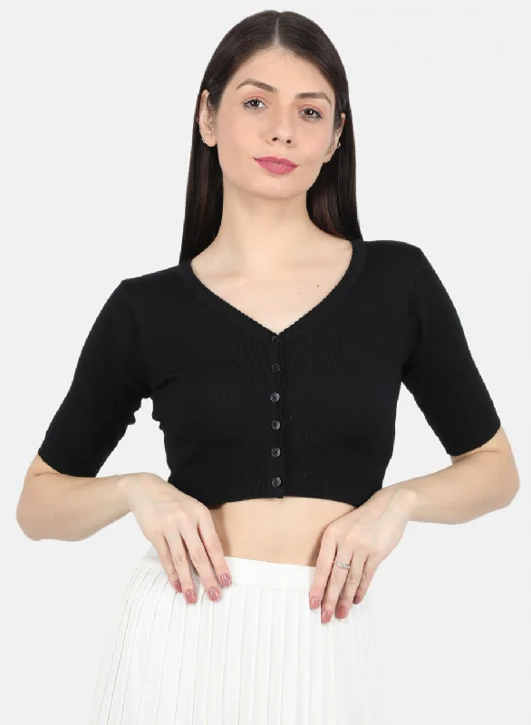 Women Black Solid Blouse