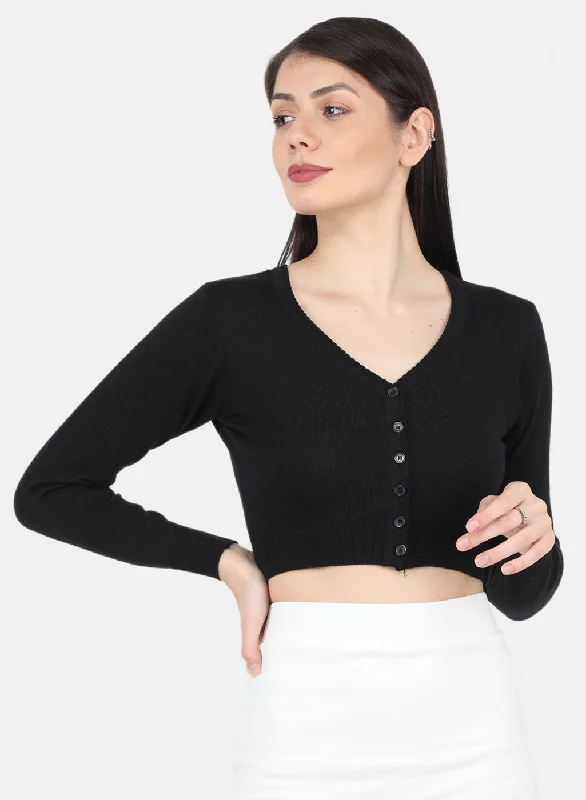 Women Black Solid Blouse