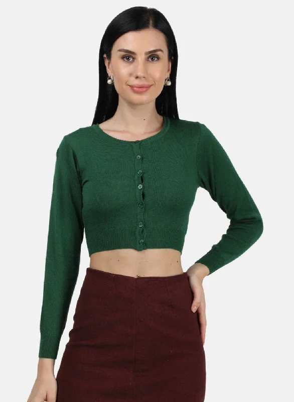 Women Green Solid Blouse