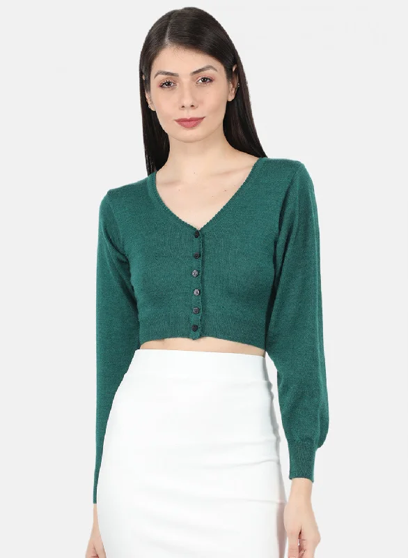 Women Green Solid Blouse