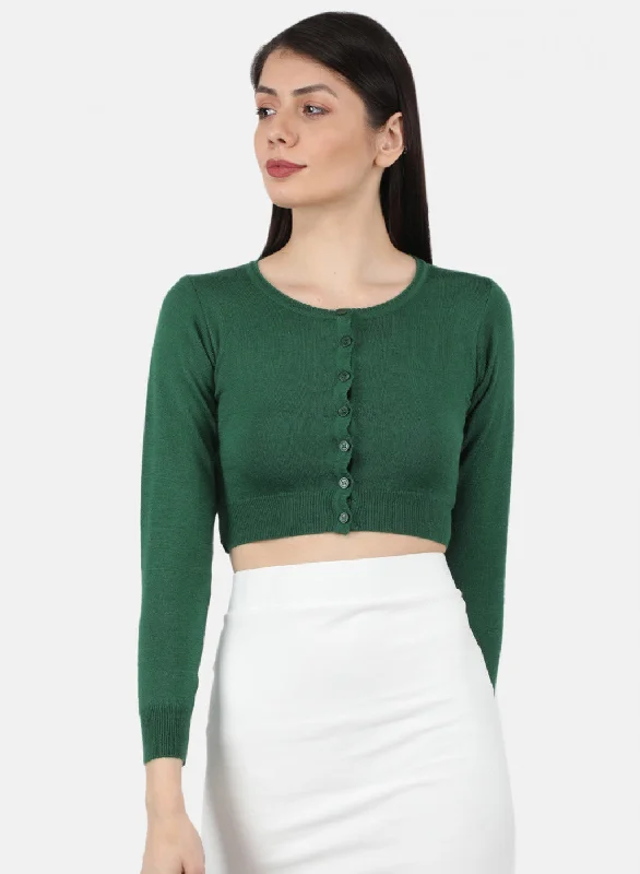 Women Green Solid Blouse