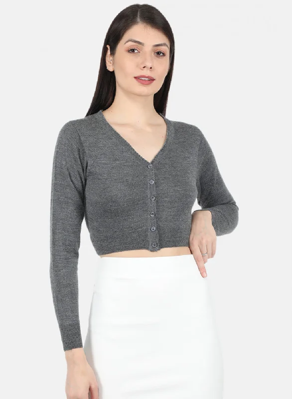 Women Grey Solid Blouse