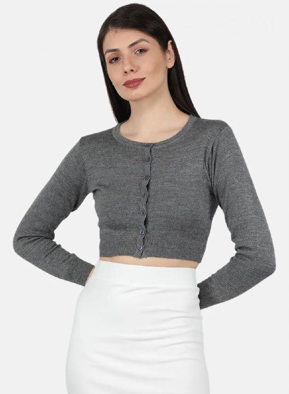 Women Grey Solid Blouse