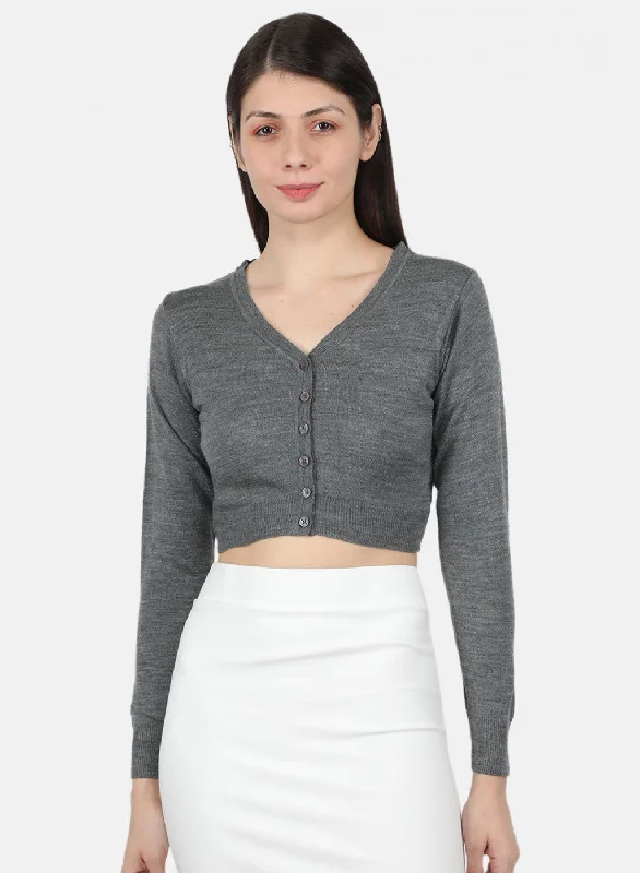 Women Grey Solid Blouse