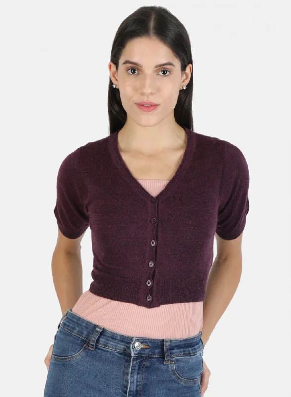 Women Maroon Solid Blouse