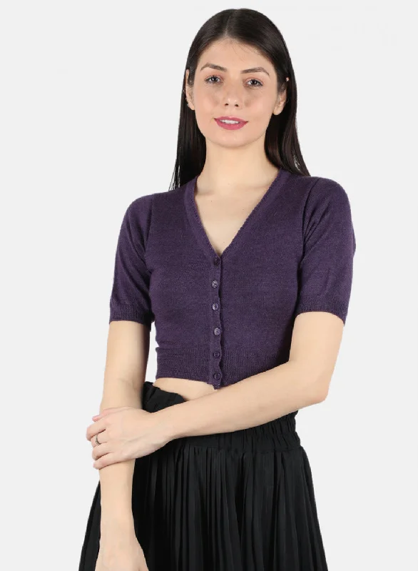 Women Purple Solid Blouse