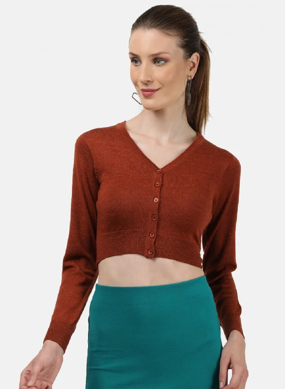 Women Rust Solid Blouse