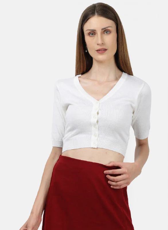 Women White Solid Blouse