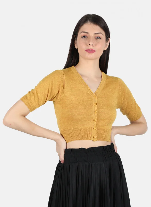 Women Yellow Solid Blouse