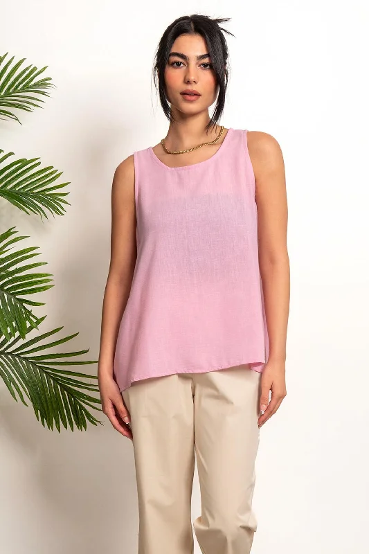 Sleeveless Linen Blouse - Azul