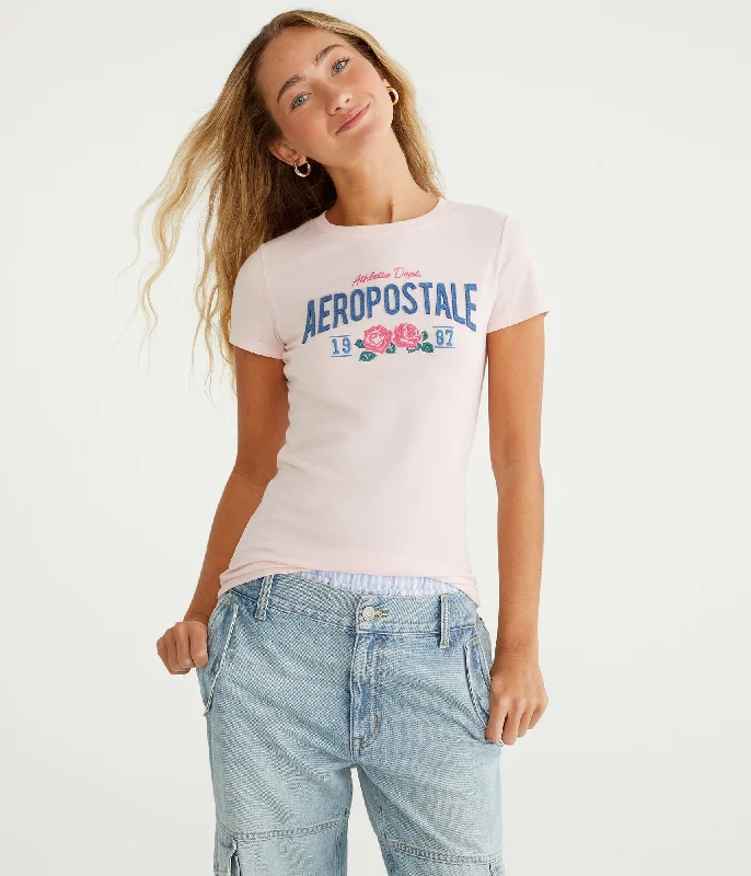 Aeropostale 1987 Rose Appliqué Graphic Tee