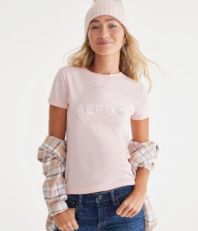 Aeropostale Butterfly Circle Graphic Tee