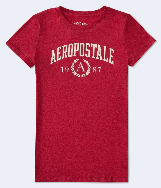 Aeropostale Crest Flocked Graphic Tee