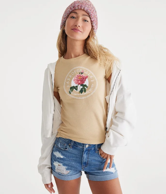 Aeropostale Floral Circle Graphic Tee