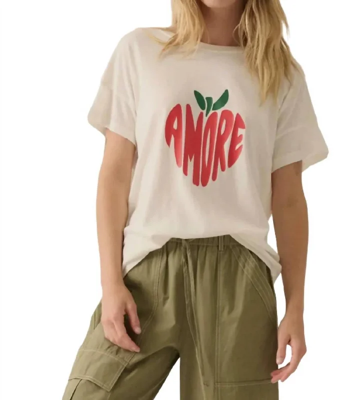 Amore Graphic Tee In Ivory