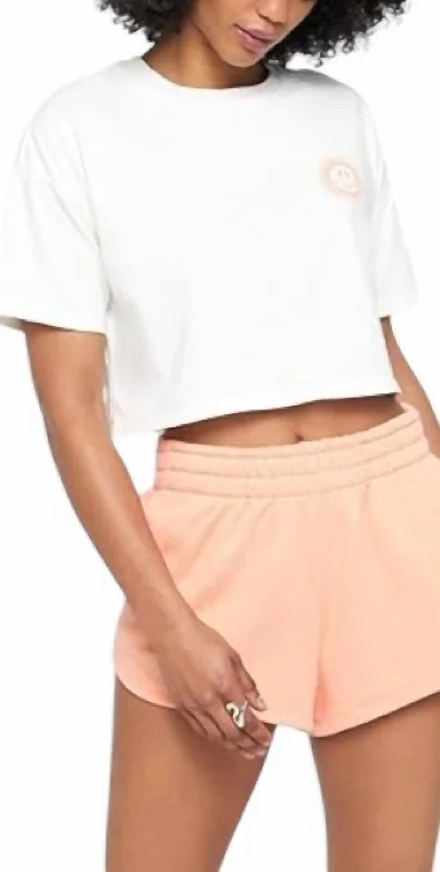 Kaylee Crop Tee Top In White