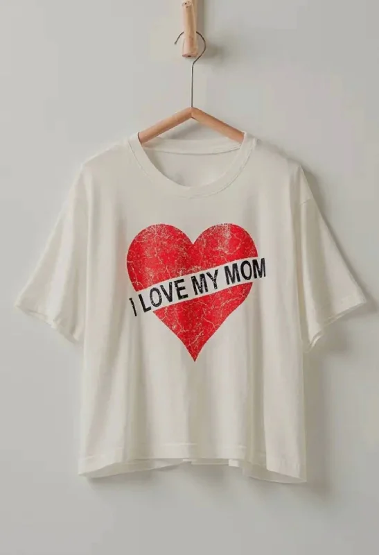 Mom Tee In White