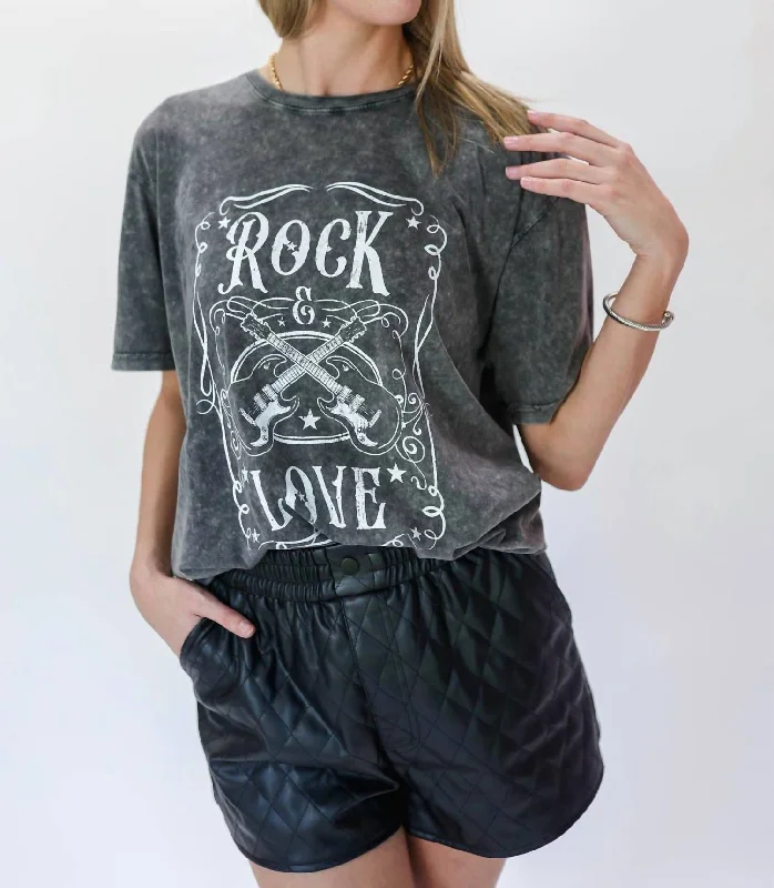 Rock & Love Tee In Vintage Black