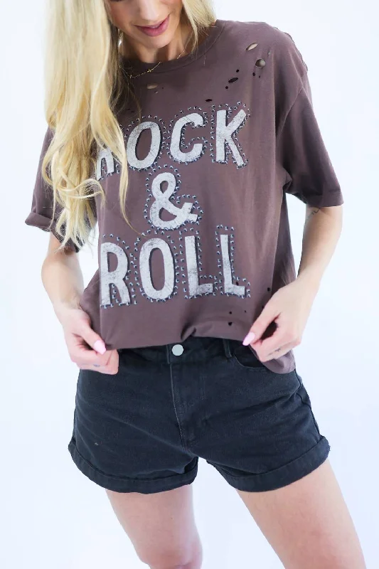 Rock N' Roll Tee In Brown