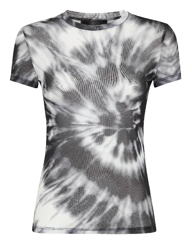 T-Shirt Round Neck SS Stretch Tulle Tie dye