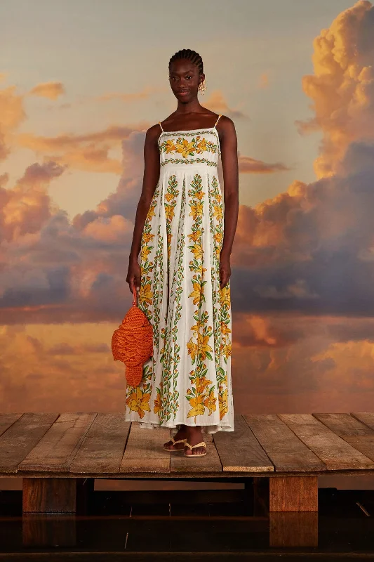 Off-White Tropical Lightness Sleeveless Maxi Dress