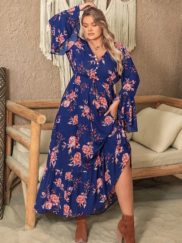 PLUS SIZE Finley Maxi Dress - Blue