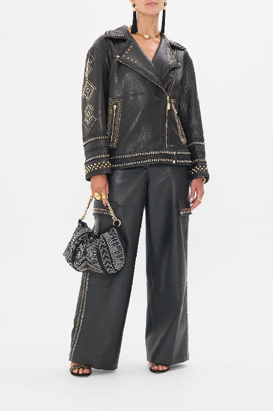 OVERSIZED LEATHER BIKER JACKET THEY CALLED HER NEFERTARI