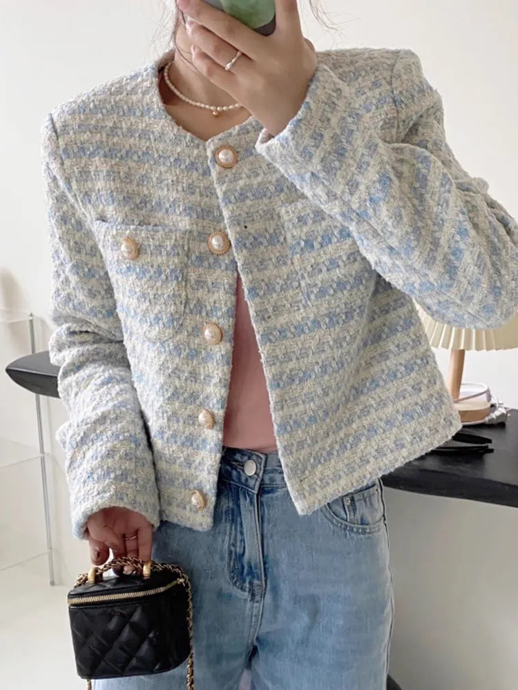 Getadme-Autumn Winter Clothes High Quality Casual Tweed Jacket Women Coats Casacos Vintage Outwear Tops Chaquetas Mujer Veste Femme Bomber Jacket Anorak Windbreaker Getadme-Autumn Winter Clothes High Quality Casual Tweed Jacket Women Coats Casacos Vintage Outwear Tops Chaquetas Mujer Veste Femme Bomber Jacket Anorak Windbreaker