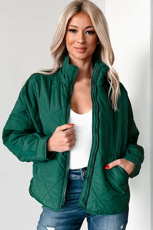 Autumn Memories Quilted Jacket (Varsity Green)