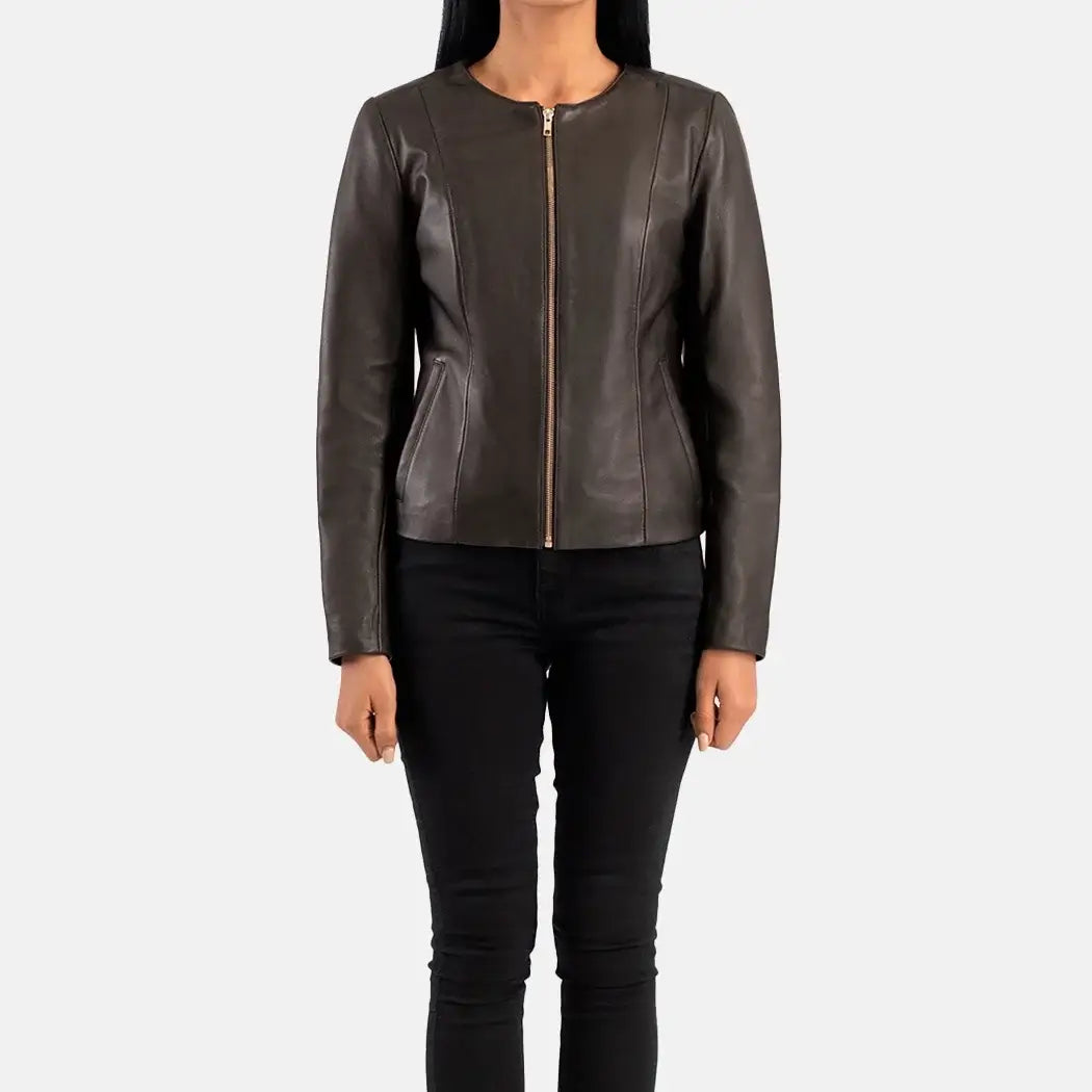 Elixir Collarless Leather Jacket