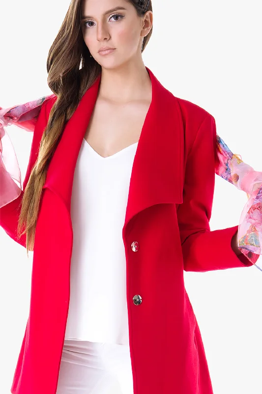 Stretched jersey belted jacket