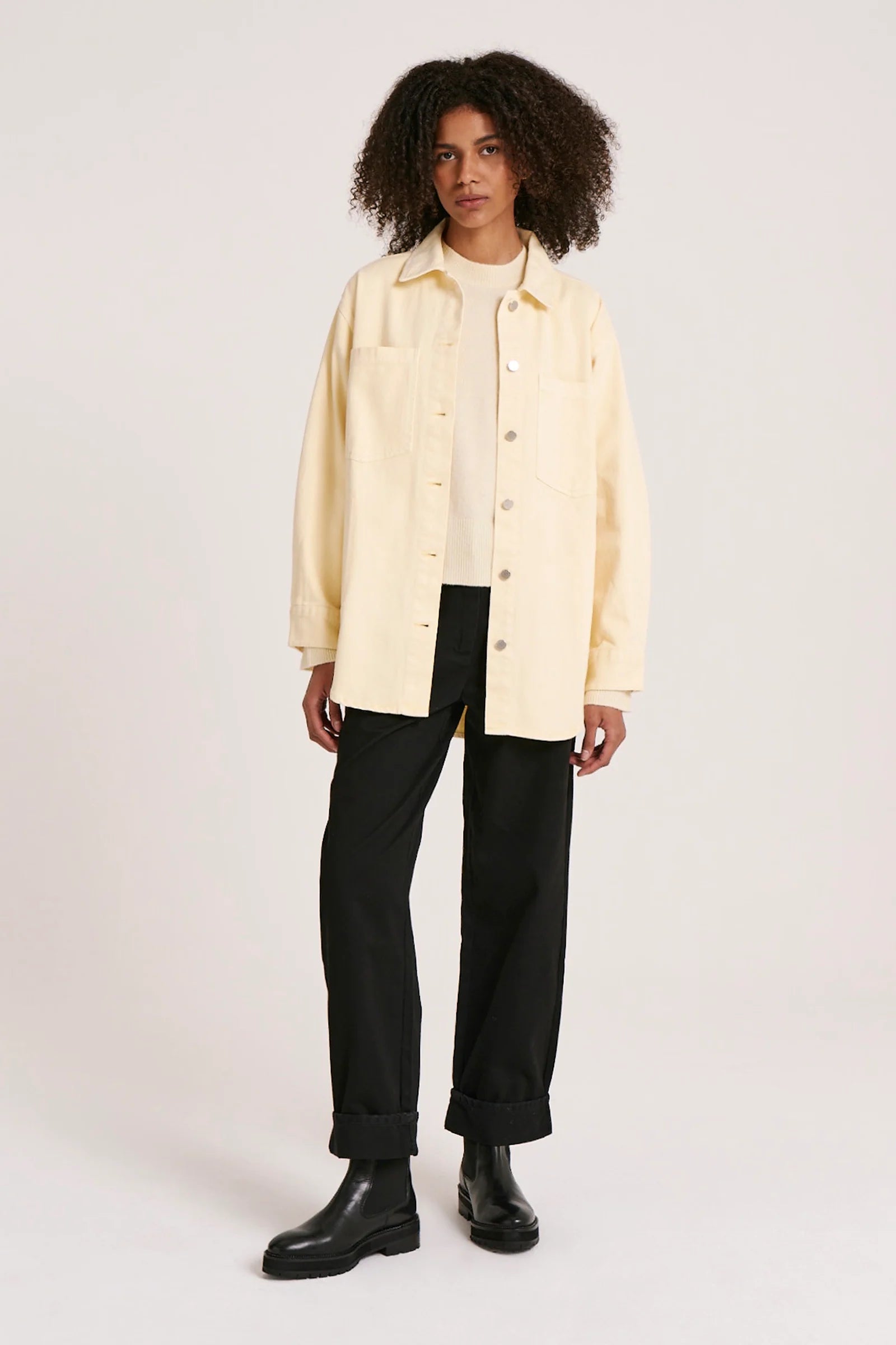 NOA DENIM JACKET- CUSTARD