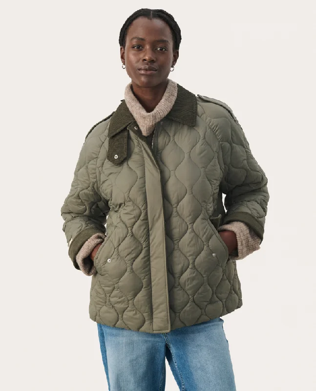 Part Two Laurana Smokey Olive Quilted Jacket