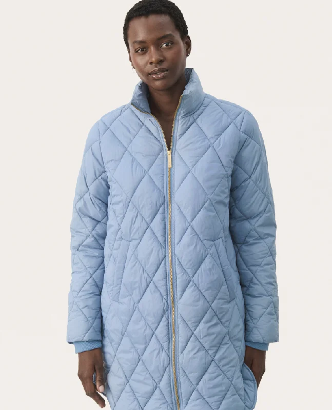 Part Two Ollias Windward Blue Quilted Jacket - UK14